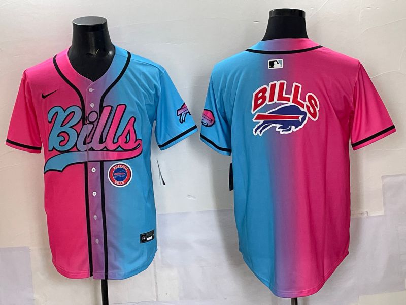 Men 2025 Buffalo Bills Blank Blue pink Nike Limited NFL Jersey 004->buffalo bills->NFL Jersey